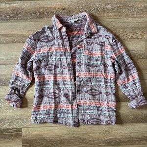 Purple Aztec Button up